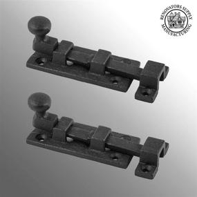 img 3 attached to 🔒 Renovator's Supply: 2 Black Rustproof Wrought Iron Slide Bolts - 3" Wide