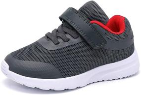 img 4 attached to 👟 RIBONGZ Toddler Boys & Girls Tennis Shoes: Secure Slip On Sneakers for Machine-Washable Lightweight Running