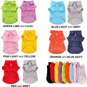 img 2 attached to FUNNYDOGCLOTHES Pack of 2 Colors Dog Polo Shirt & Cute Puppy Cat T-Shirt - Solid Pet Clothes Apparel for Small Pets