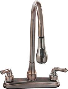 img 1 attached to 🚰 Empire Brass U-YOB2000B RV Kitchen Faucet with Gooseneck Spout, Pull-Down Sprayer and Teapot Handles - 8&#34;, Bronze Oil Rub