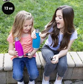 img 2 attached to 🌴 MIRA 12 oz Stainless Steel Vacuum Insulated Water Bottle - Double Walled Cola Shape Thermos - 24 Hours Cold, 12 Hours Hot - Reusable Metal Water Bottle - Leak-Proof Sports Flask - Hawaiian Blue - Kids Friendly