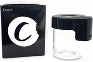 🔍 black oweto led glass jar for storage with transparent seal, ornamental bottle with light-up magnifying glass логотип