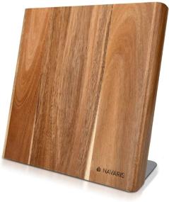 img 4 attached to Navaris Wooden Magnetic Knife Holder Kitchen & Dining