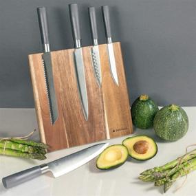 img 3 attached to Navaris Wooden Magnetic Knife Holder Kitchen & Dining