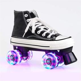 img 3 attached to 🌈 Ilmu Roller Skate Wheels: Light Up Rainbow Quad Rollerskate Parts for Outdoor Skating - 8 Piece Set