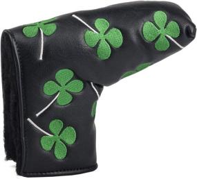 img 3 attached to 🍀 HIFROM Golf Putter Head Cover with Shamrock Embroidery – Universally Fits All Blade Putter Brands