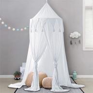 🏰 dix-rainbow unique white bed canopy: play tent bedding for kids with lace net, round dome design – perfect for playing, reading, and games, ideal for boys and girls logo