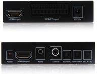 tnp scart to hdmi converter with scart/hd switch, video scaler, 1080p/720p upscaler, hdmi output, aux jack, coaxial audio logo