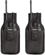 📻 radio case holder pouch for walkie talkies - compatible with motorola, kenwood, icom, hyt, arcshell, baofeng, uv5r, uv82, 888s, f8hp, retevis, h777 - nylon holster (2 pack) logo