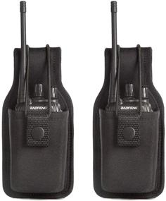 img 4 attached to 📻 Radio Case Holder Pouch for Walkie Talkies - Compatible with Motorola, Kenwood, Icom, HYT, Arcshell, Baofeng, UV5R, UV82, 888S, F8HP, Retevis, H777 - Nylon Holster (2 Pack)