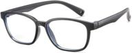 debuff kids square blue light blocking glasses with nerd-style soft eyeglasses frame, enhanced uv400 protection logo