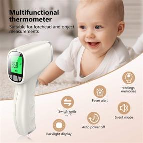 img 3 attached to 🌡️ Infrared Forehead Thermometer by JUMPER: Clinical Non Contact Baby Thermometer with 3-Modes, 3 in 1 Digital Medical Thermometer for Baby & Adults - White-Gray