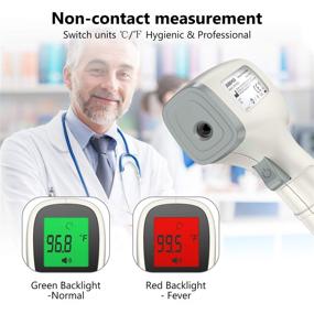 img 2 attached to 🌡️ Infrared Forehead Thermometer by JUMPER: Clinical Non Contact Baby Thermometer with 3-Modes, 3 in 1 Digital Medical Thermometer for Baby & Adults - White-Gray