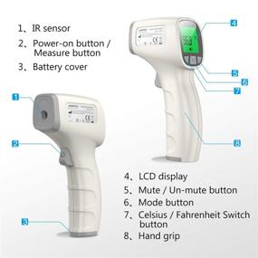 img 1 attached to 🌡️ Infrared Forehead Thermometer by JUMPER: Clinical Non Contact Baby Thermometer with 3-Modes, 3 in 1 Digital Medical Thermometer for Baby & Adults - White-Gray