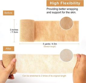 img 2 attached to 🩹 8 Pack Self Adhesive Bandage Tape, 3 Inch X 5 Yard, Elastic Cohesive Bandage Wrap for First Aid, Sports, Wrist & Ankle