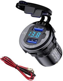 img 4 attached to 🔌 WYMECT Quick Charge 3.0 Dual USB Charger Socket: Waterproof 12V USB Outlet with Voltmeter, Switch - Ideal for Car, Marine, Boat, Motorcycle, Truck, Golf Cart and More!