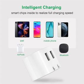 img 1 attached to 🔌 Ultra Compact Dual Port USB Wall Charger with Foldable Plug - Auto Shut Off Cell Phone Charger 12W 2.4A for iPhone Xs/Max/XR/X/8/7/6 Plus, iPad, Samsung S4/S5 & More - BULL Travel Power Adapter