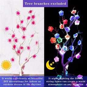 img 2 attached to 🌸 Enhance Your Christmas with 16 Color Cherry Blossom Christmas Decoration Flower String Lights: 40 LEDs USB/Battery Operated Fairy Lights for Bedroom, Wedding, Valentine Romantic Décor - Remote Control Included