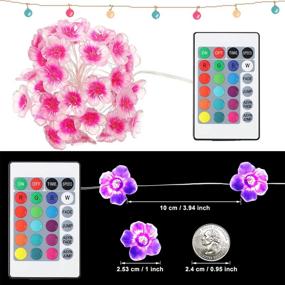 img 1 attached to 🌸 Enhance Your Christmas with 16 Color Cherry Blossom Christmas Decoration Flower String Lights: 40 LEDs USB/Battery Operated Fairy Lights for Bedroom, Wedding, Valentine Romantic Décor - Remote Control Included