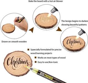 img 1 attached to 🎨 30 Pcs of Unfinished Predrilled Wooden Circles, 2.4-2.8 Inch in Size, with Wood Burning Marker Pen - Ideal for DIY Wood Painting, Christmas Ornaments, Crafts Supplies - WOWOSS Natural Wood Slices