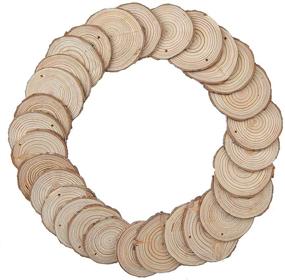 img 3 attached to 🎨 30 Pcs of Unfinished Predrilled Wooden Circles, 2.4-2.8 Inch in Size, with Wood Burning Marker Pen - Ideal for DIY Wood Painting, Christmas Ornaments, Crafts Supplies - WOWOSS Natural Wood Slices