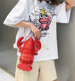 img 3 attached to 🦀 Qzunique Crab Shape Handbag: Crossbody Bag with Crayfish Shell Design - Stylish Animal Shaped Purse for Women