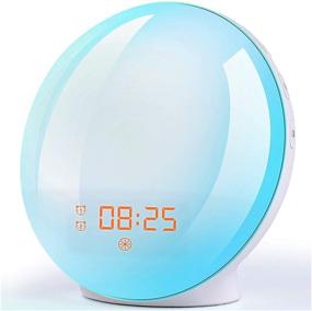 img 4 attached to 🌅 Sunrise Alarm Clock Wake Up Light – Simulate Sunrise/Sunset, Dual Alarms, Snooze, 7 Color Lamp, Natural Sounds, FM Radio, Phone Charger