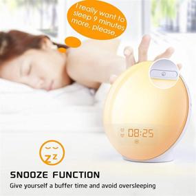 img 3 attached to 🌅 Sunrise Alarm Clock Wake Up Light – Simulate Sunrise/Sunset, Dual Alarms, Snooze, 7 Color Lamp, Natural Sounds, FM Radio, Phone Charger