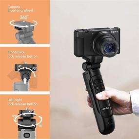 img 1 attached to 📸 AODELAN Mini Shooting Grip and Tripod with Wireless Remote Shutter for Sony ZV-1 A7SM3 A7C A7RIV Alpha 9 7RIV 7RIII 7III RX0II RX100M7 Camera for Enhanced Still Photo and Video Recording, Serving as GP-VPT2BT Replacement