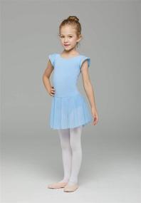 img 2 attached to MdnMd Girls' Dance Ballet Leotard with Flutter Sleeve Skirt - Ballerina Ballet Dress Outfit for Toddlers