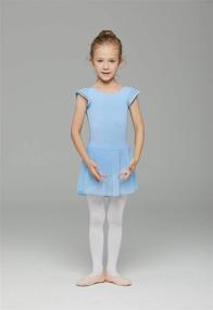 img 3 attached to MdnMd Girls' Dance Ballet Leotard with Flutter Sleeve Skirt - Ballerina Ballet Dress Outfit for Toddlers