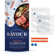 savour sous vide cooking bags (18 count) - reusable, fast & simple, leak proof, no vacuum sealer needed, bpa/bps free logo