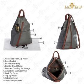 img 2 attached to 🎒 LiaTalia Unisex Soft Italian Leather Convertible Strap Small Backpack Rucksack Duffle Bag - ALEX: A Versatile and Stylish Companion