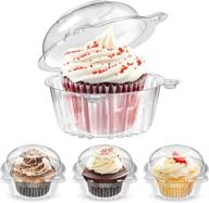 🧁 stackable individual cupcake containers, 50 pack clear plastic muffin dome holders with lids – perfect for sandwiches, hamburgers, fruit salads logo