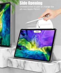 img 3 attached to 🌳 MoKo Case for iPad Pro 11 2nd Gen 2020 & 2018 - Supports Apple Pencil Charging, Slim Lightweight Translucent Shell Protective Smart Cover Case - Compatible with iPad Pro 11" 2020/2018, Auto Wake/Sleep - Love Tree