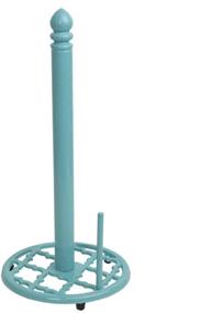 img 4 attached to Turquoise Home Basics Lattice Collection Cast Iron Paper Towel Holder | Improved SEO