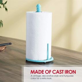 img 2 attached to Turquoise Home Basics Lattice Collection Cast Iron Paper Towel Holder | Improved SEO