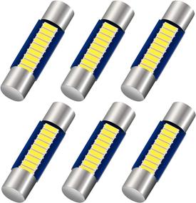 img 4 attached to Shuyee 6PCS 28mm 29mm Festoon LED Car Bulb, Ultra-Bright 9-SMD 4014 chips 6641 6612F LED Bulb, Suitable for Vanity Mirror Lights and Sun Visor Lights, 6000k White