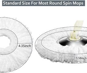 img 3 attached to 6 Pack Tsmine Mop Head Replacements - Washable Microfiber Spin Mop Refills 🧹 for Home, Office, Industrial and Commercial Cleaning - Compatible with Hurricane and Mopnado Spin Mops
