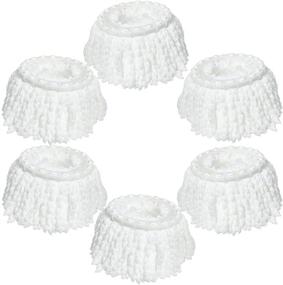 img 4 attached to 6 Pack Tsmine Mop Head Replacements - Washable Microfiber Spin Mop Refills 🧹 for Home, Office, Industrial and Commercial Cleaning - Compatible with Hurricane and Mopnado Spin Mops