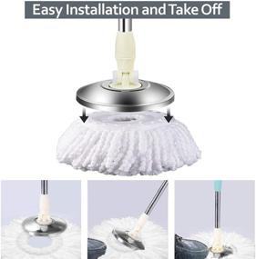 img 2 attached to 6 Pack Tsmine Mop Head Replacements - Washable Microfiber Spin Mop Refills 🧹 for Home, Office, Industrial and Commercial Cleaning - Compatible with Hurricane and Mopnado Spin Mops