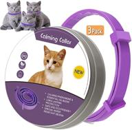 🐱 lequiven calming cat collar 3 pack - pheromone anti-anxiety collar, waterproof & adjustable - small, medium, large cats (violet) logo