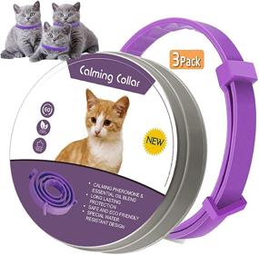 img 4 attached to 🐱 leQuiven Calming Cat Collar 3 Pack - Pheromone Anti-Anxiety Collar, Waterproof & Adjustable - Small, Medium, Large Cats (Violet)