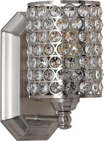 img 4 attached to 💡 Doraimi Modern Brushed Nickel Crystal Wall Sconce Light Fixture with Opal Polyhedral Shade for Bathroom and Bedroom, LED Bulb Not Included