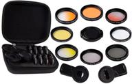 📸 saricho reef coral lens: aquarium camera lens kit with 11 filters – includes 1 dust shield case, 2 clips, and 8 coral reef lenses in yellow, orange, gradual yellow orange pink, star6, cpl, and macro logo