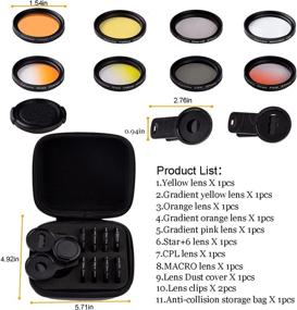 img 3 attached to 📸 Saricho Reef Coral Lens: Aquarium Camera Lens Kit with 11 Filters – Includes 1 Dust Shield Case, 2 Clips, and 8 Coral Reef Lenses in Yellow, Orange, Gradual Yellow Orange Pink, Star6, CPL, and Macro