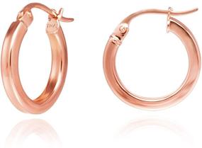 img 4 attached to 💍 Sleek Sterling Silver Square-Tube Hoop Earrings: Polished Finish, 0.07" Wide, 0.59"-1.77" Diameter