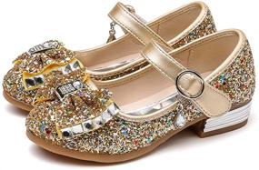 img 2 attached to 👑 SOFMUO Sparkle Bowknot Ballerina Princess Girls' Flats Shoes