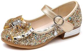 img 4 attached to 👑 SOFMUO Sparkle Bowknot Ballerina Princess Girls' Flats Shoes