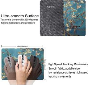 img 2 attached to 🖼️ Van Gogh Almond Blossoms Mouse Pad - Pretty Floral Painting, Waterproof Square Mouse Mat with Non-Slip Rubber Base for Home Office Laptop Use